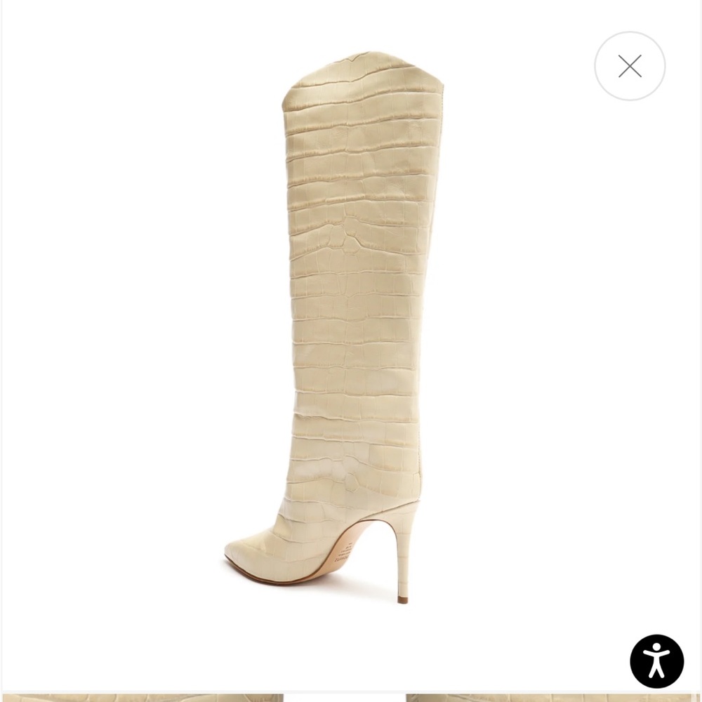 Schutz Maryana Crocodile-Embossed Leather Boot size 7